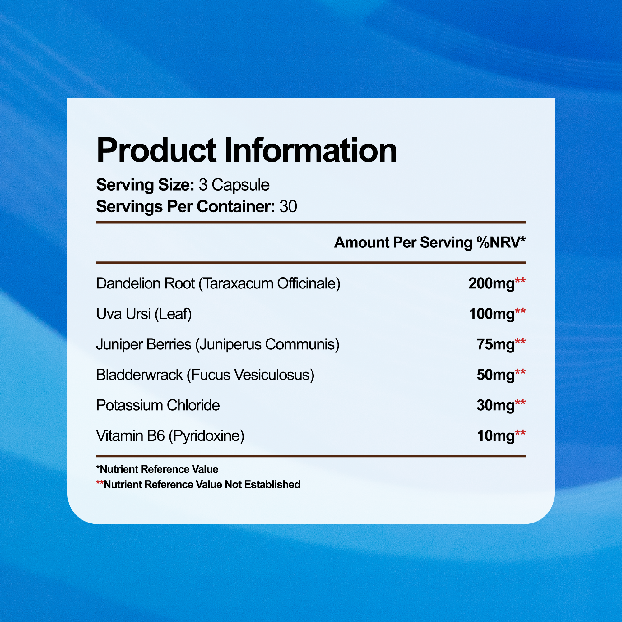 Water Loss Formula Supplement
