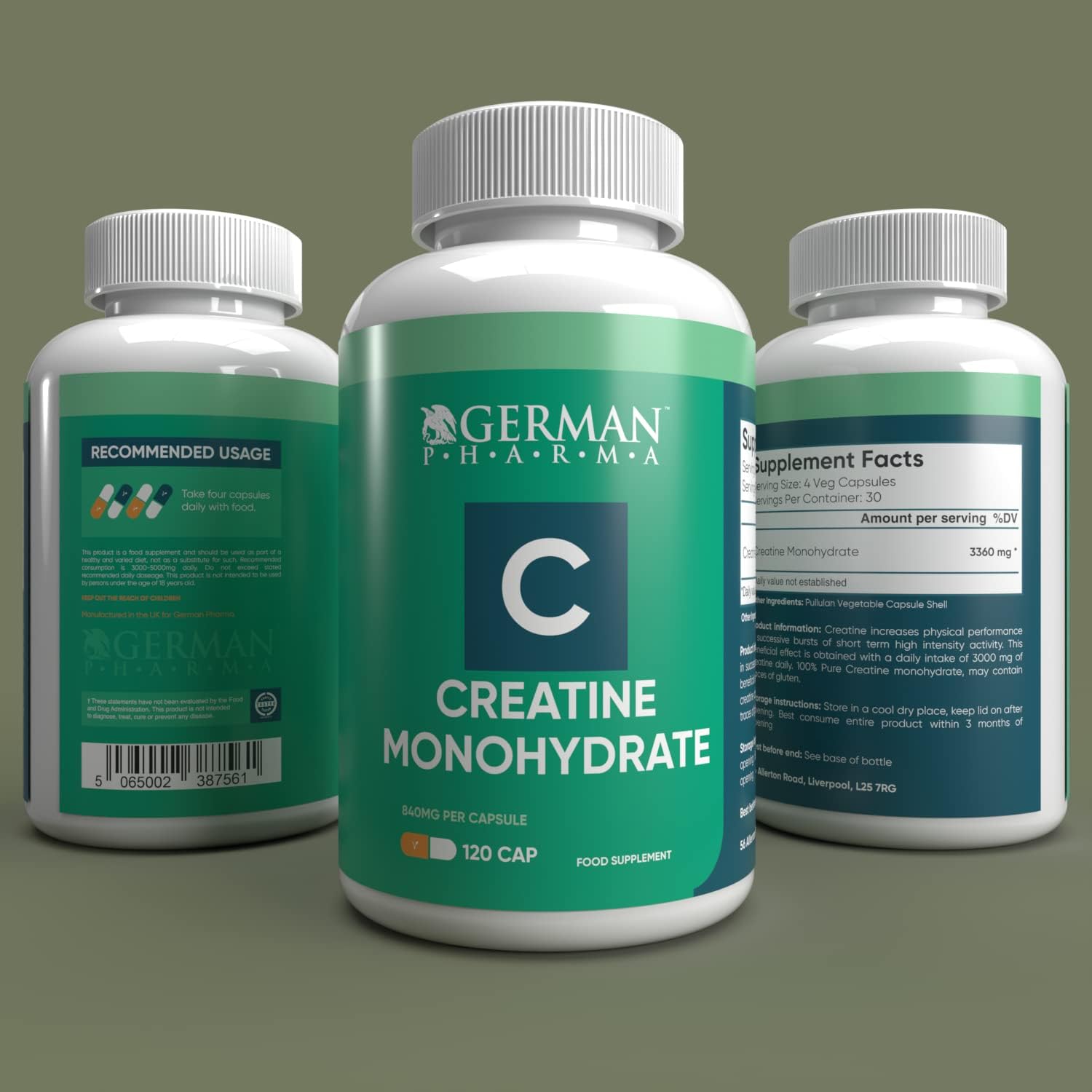 Creatine Monohydrate Capsules - 1 Month Supply