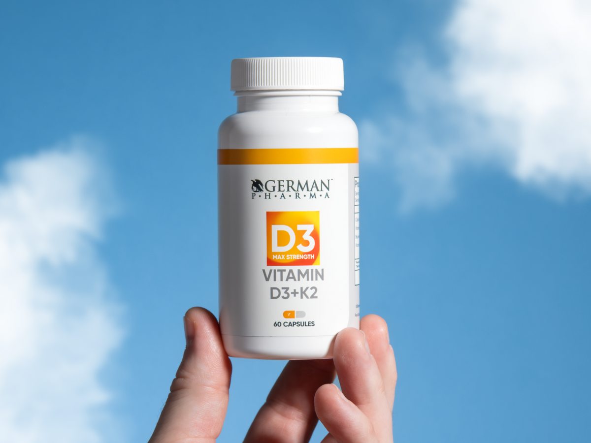 Visual describing vitamin D3 and K2 pairing for health and skin support