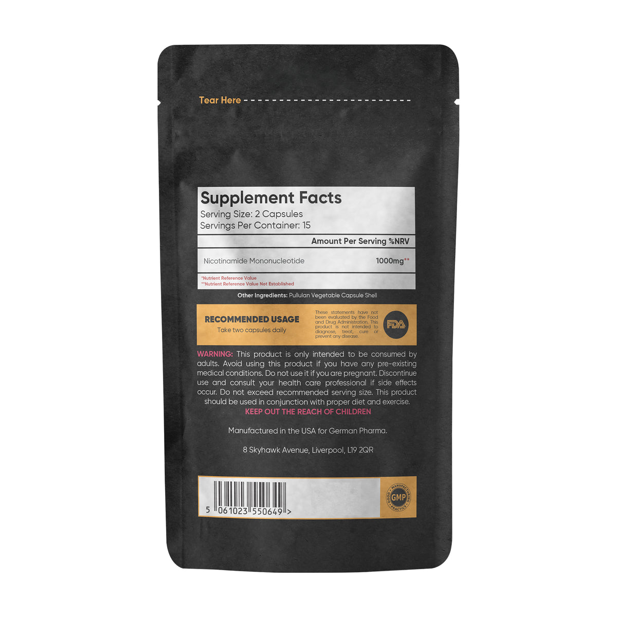 NMN Nicotinamide- 30 Capsules